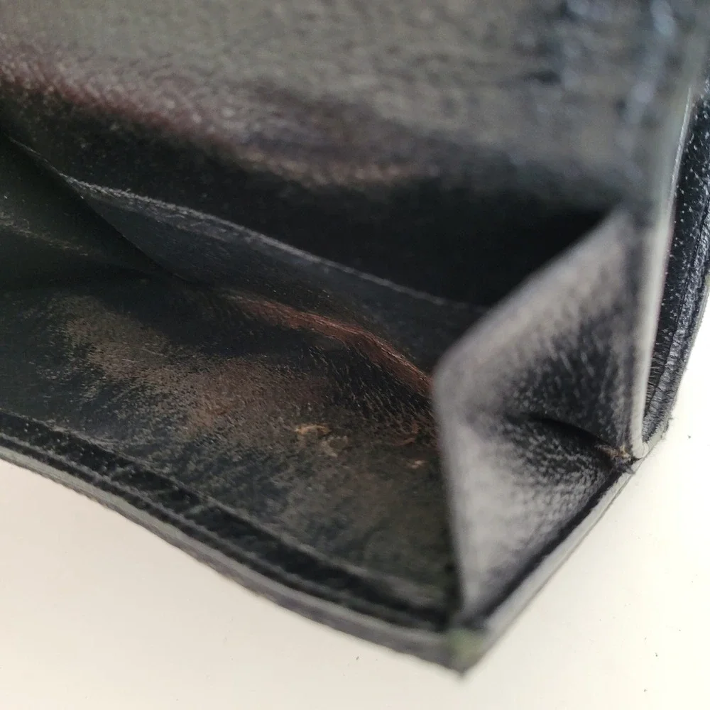 Gucci GG Monogram Canvas Bifold Wallet Black Silver Logo Hardware Made in Italy